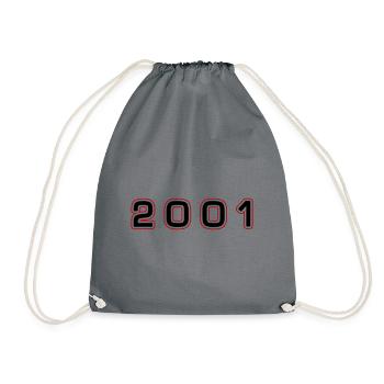 2001 Year Number - Drawstring Bag - grey - Front