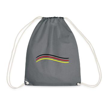 Germany flag icon line - Drawstring Bag - grey - Front