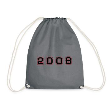 2008 Year Number - Drawstring Bag - grey - Front