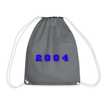 2004 Jahr Zahl - Turnbeutel - Grau - Vorne