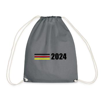 2024 Deutschland Fahne - Turnbeutel - Grau - Vorne