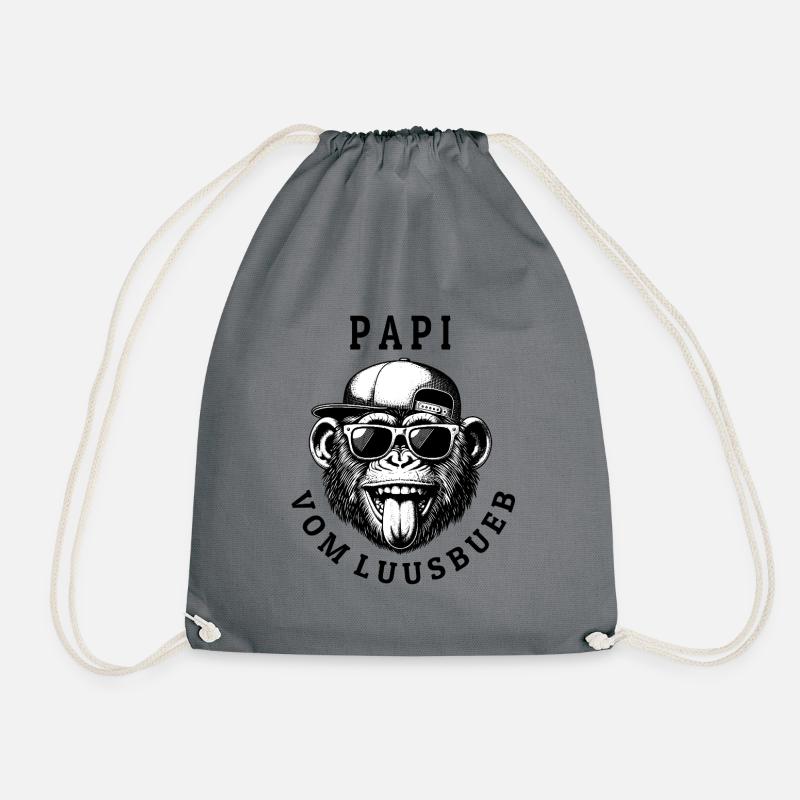 LUUSBUEBE PAPI - Cooler Affe - Turnbeutel - Grau