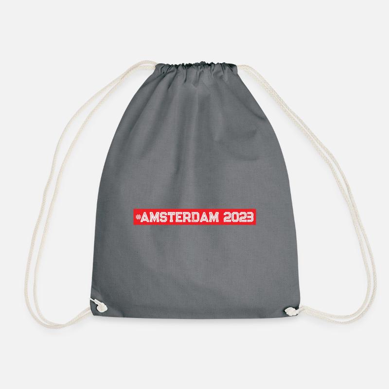 Amsterdam 2023 - Drawstring Bag - grey