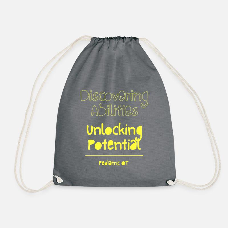 Discovering Abilities, unlocking Potencial - Drawstring Bag - grey