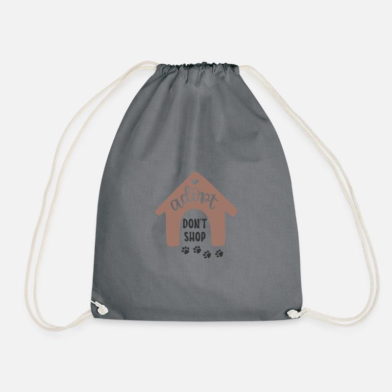 Adopt don't shop - Drawstring Bag - grey
