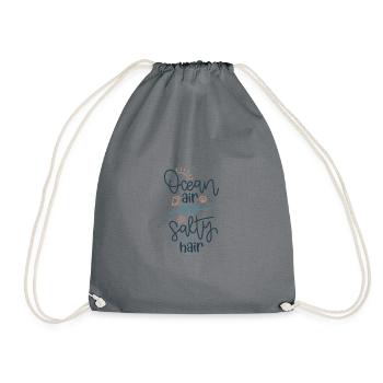 Ocean air and salty hair - Drawstring Bag - grey - Front