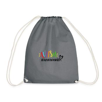 Autism awareness - Drawstring Bag - grey - Front
