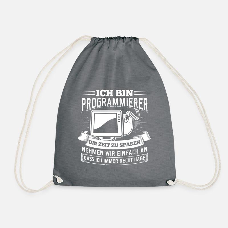 Ich bin Programmierer Coding Linux Nerd - Turnbeutel - Grau