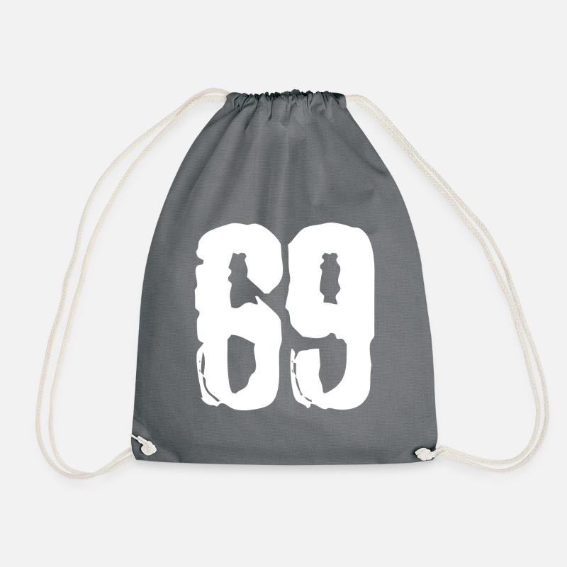 69 number jersey - Drawstring Bag - grey