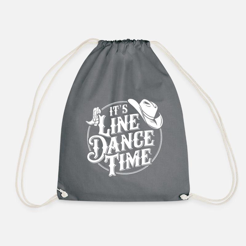 Line Dance Time Line Dancing Dancing - Drawstring Bag - grey