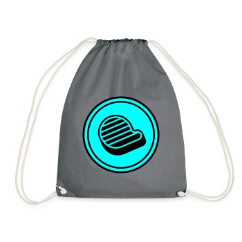 Meat steak symbol - Drawstring Bag - grey - Front