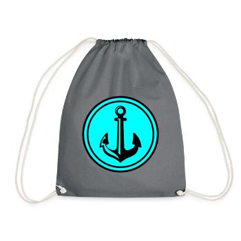 Anchor Icon Icon - Drawstring Bag - grey - Front