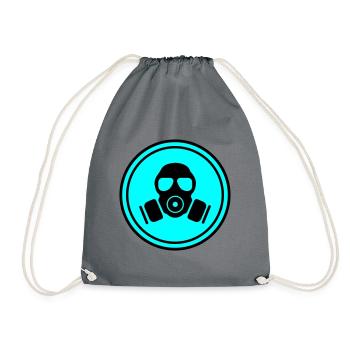 Gasmaske Symbol - Turnbeutel - Grau - Vorne
