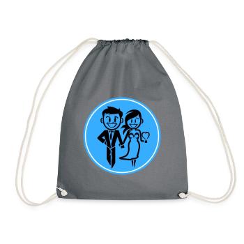 Jeunes mariés, Mariage, Mariée, Marié - Sac de sport léger - gris - Devant