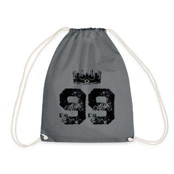 99 Number crown - Drawstring Bag - grey - Front