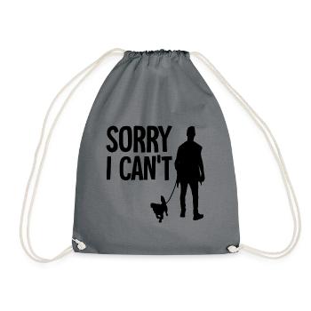 Dog gassi funny saying - Drawstring Bag - grey - Front