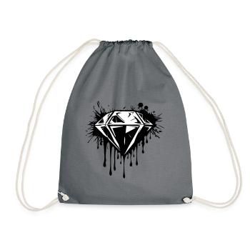 Diamond Gemstone - Drawstring Bag - grey - Front