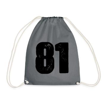 81 Zahl Trikot - Turnbeutel - Grau - Vorne