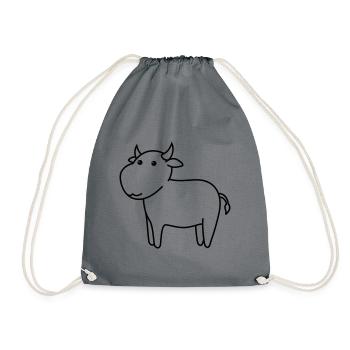 Stier Comic Tier - Turnbeutel - Grau - Vorne