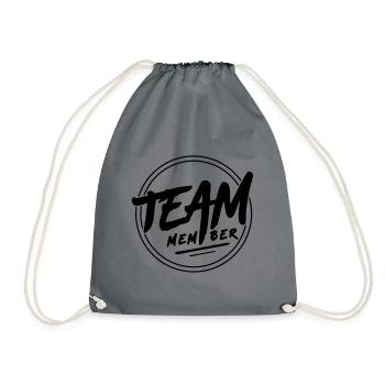 Team Member Emblem - Drawstring Bag - grey - Front