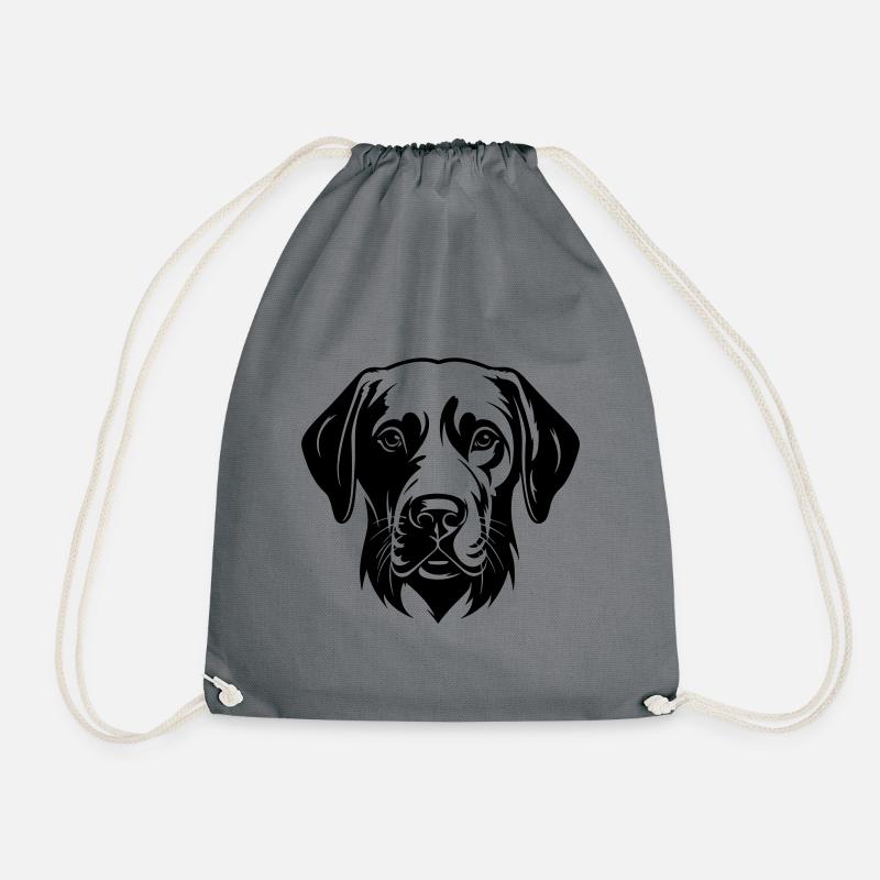 Labrador Hund Kopf - Turnbeutel - Grau