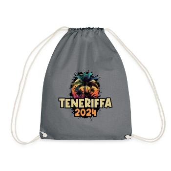 Tenerife 2024 Holiday Saying - Drawstring Bag - grey - Front