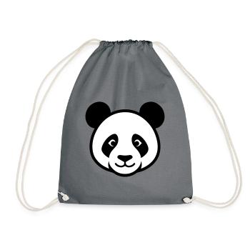 Tête de panda - Sac de sport léger - gris - Devant
