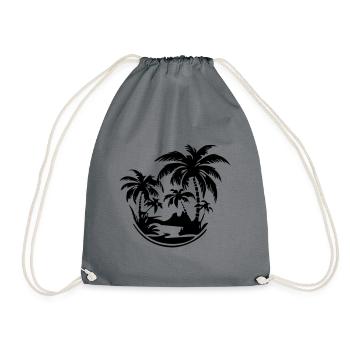Island Summer Palm Beach - Drawstring Bag - grey - Front