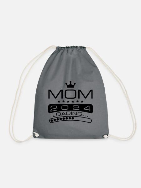 Mama 2024 Loading Mom - Turnbeutel - Grau