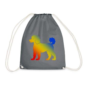 Caniche Chien Coloré - Sac de sport léger - gris - Devant
