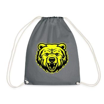 Bear Head Portrait Icon - Drawstring Bag - grey - Front