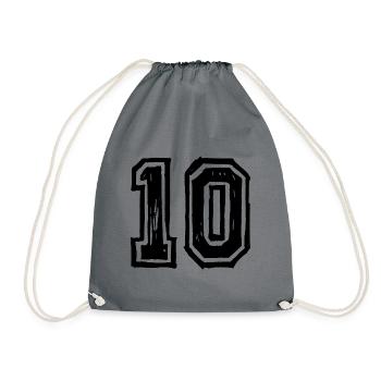 10 number jersey - Drawstring Bag - grey - Front