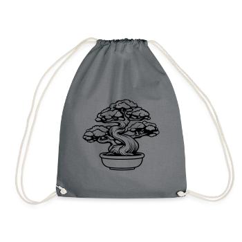 Bonsai Tree Symbol - Drawstring Bag - grey - Front