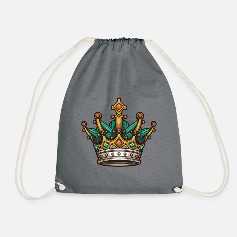 Crown Majesty Crown - Drawstring Bag - grey