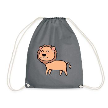 Lion Comic Animal - Drawstring Bag - grey - Front