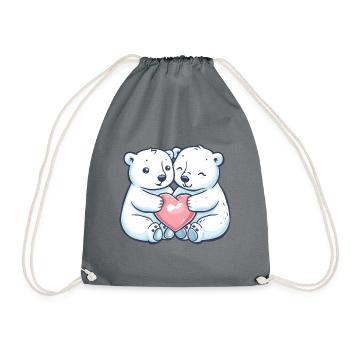 Ours Polaire Couple Amour Couple Amoureux Ours Polaire - Sac de sport léger - gris - Devant