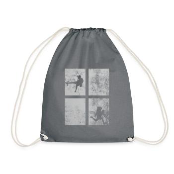 Birthday present for mountains and hikers - Drawstring Bag - grey - Front