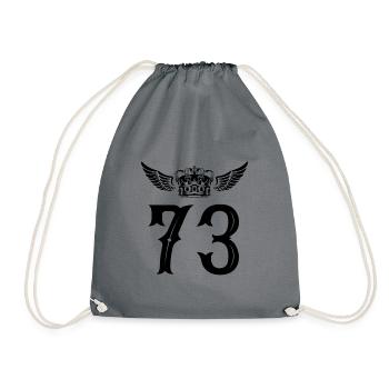 73 Zahl Krone - Turnbeutel - Grau - Vorne