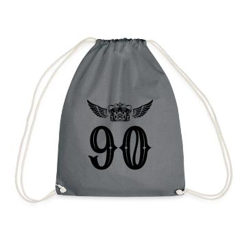 90 Zahl Krone - Turnbeutel - Grau - Vorne