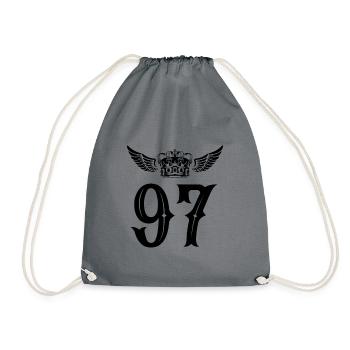 97 Number crown - Drawstring Bag - grey - Front