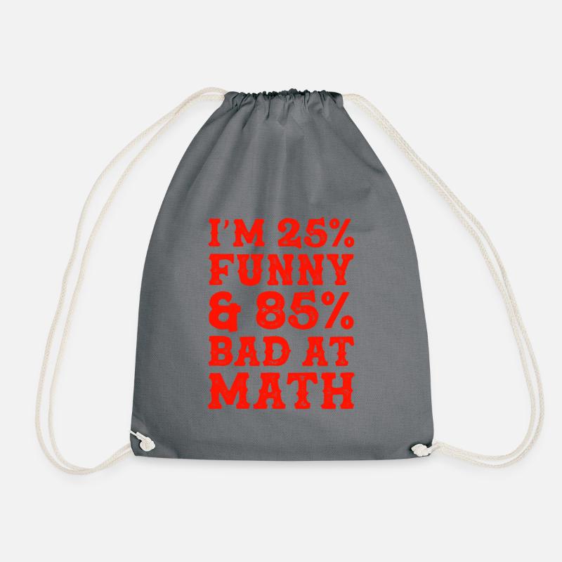 funny math mathematics - Drawstring Bag - grey