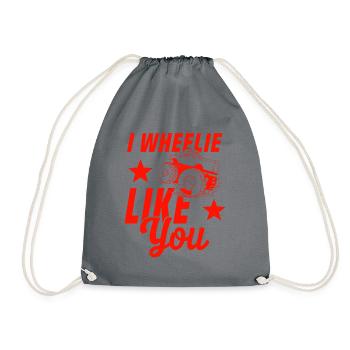 truck wheel - Drawstring Bag - grey - Front