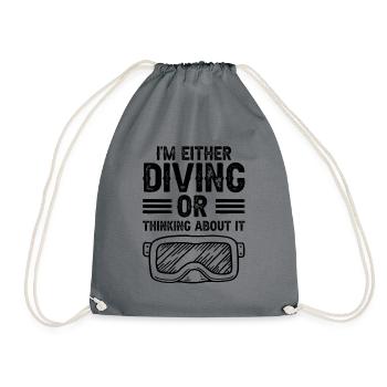 Diving scuba diving - Drawstring Bag - grey - Front