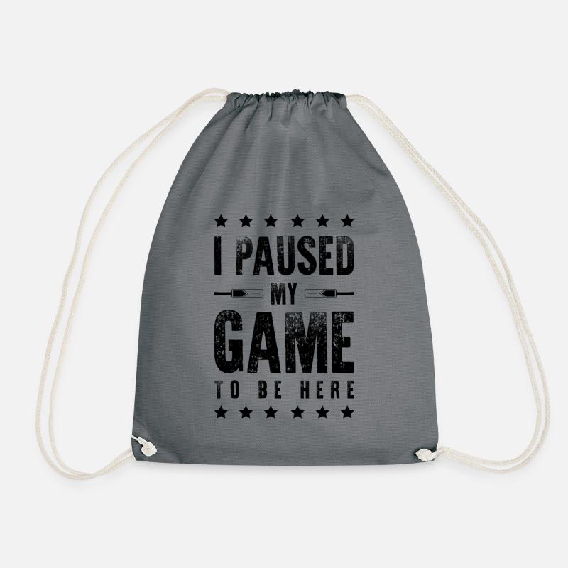 Cricket Game - Drawstring Bag - grey