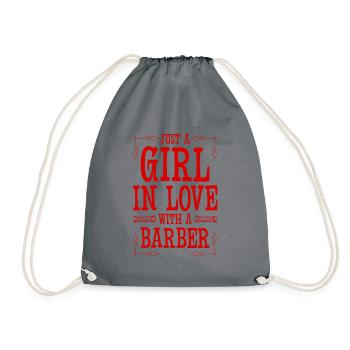 Girl in love with a Barber - Drawstring Bag - grey - Front