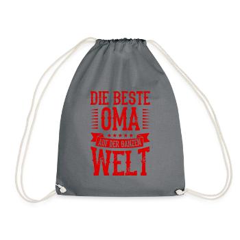 Beste Oma der Welt - Turnbeutel - Grau - Vorne