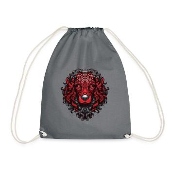 Portrait de chien caniche - Sac de sport léger - gris - Devant