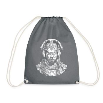 Warrior of Sounds: Urban Samurai on Shirt - Drawstring Bag - grey - Front