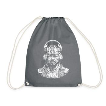 Musical Streetwear Samurai Shirt - Drawstring Bag - grey - Front