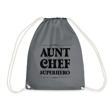 Aunt Superhero - Drawstring Bag - grey - Front